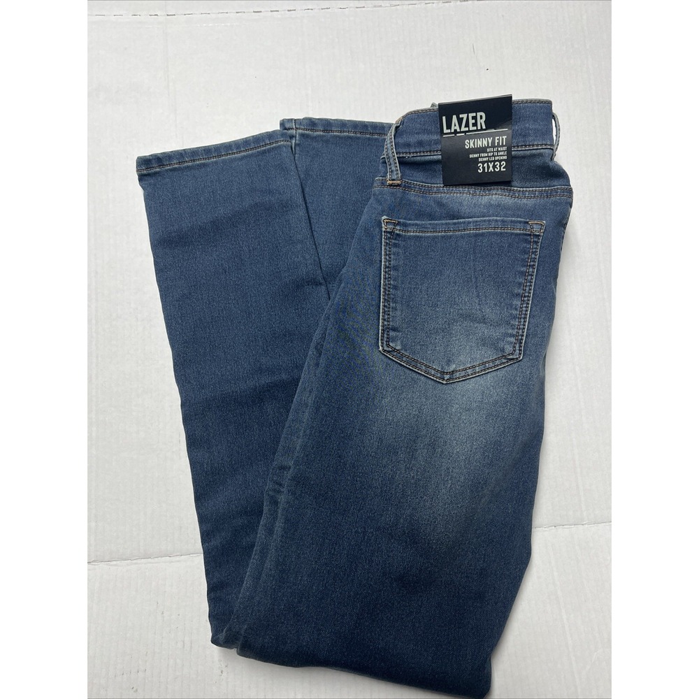Lazer Men's Blue Stretch Skinny Legs Denim Jeans Pants Size 31W 32L‎ New